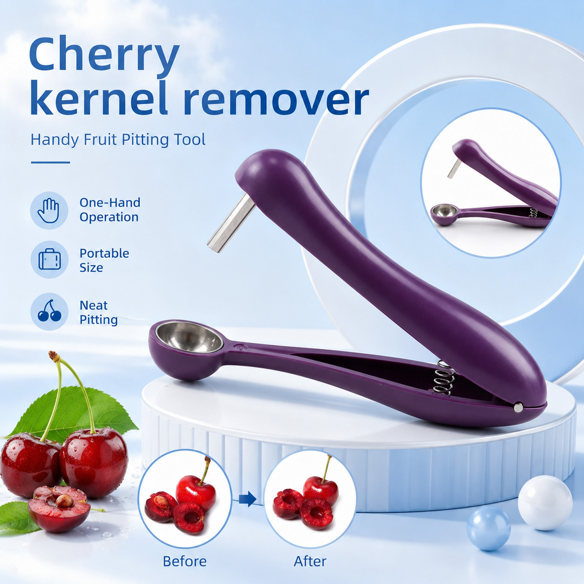 Kitchen Tools In Baking - Cherry Kernel Remover Handheld Cherry Pitter