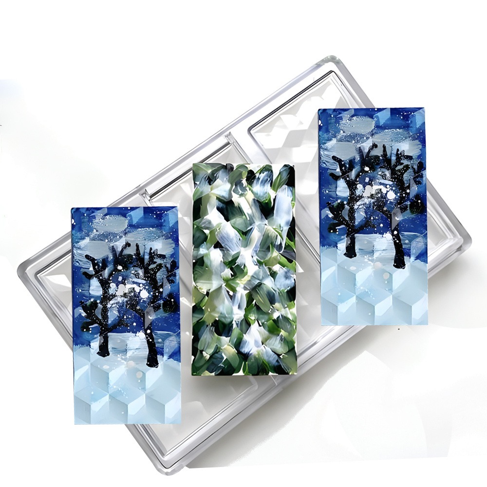 Baking Kitchen Diy - Hard Rhombus Grid Prism Chocolate Mold,