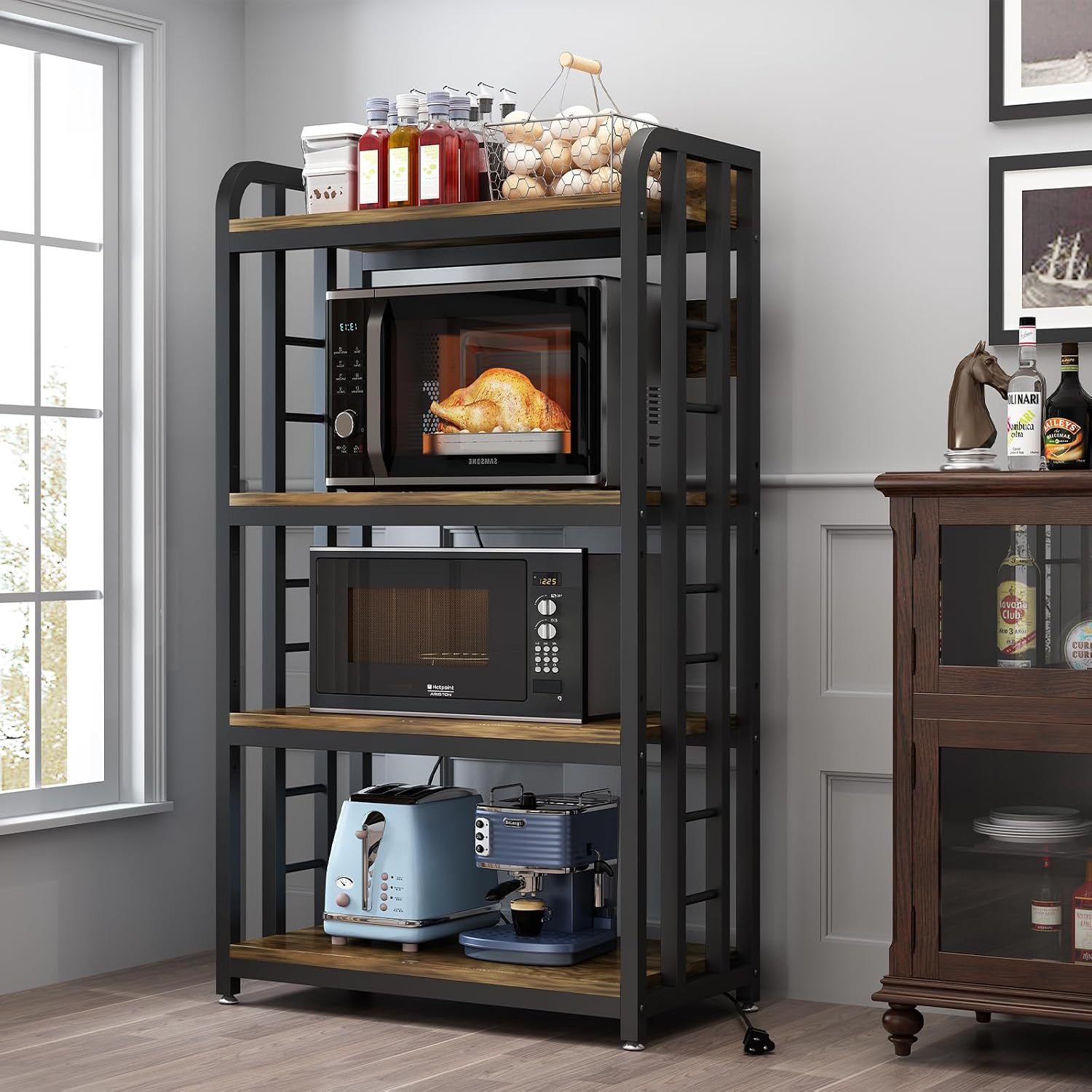4 Tier Kitchen Bakers Rack Wit - Kitchen Baker ulasan dan harga