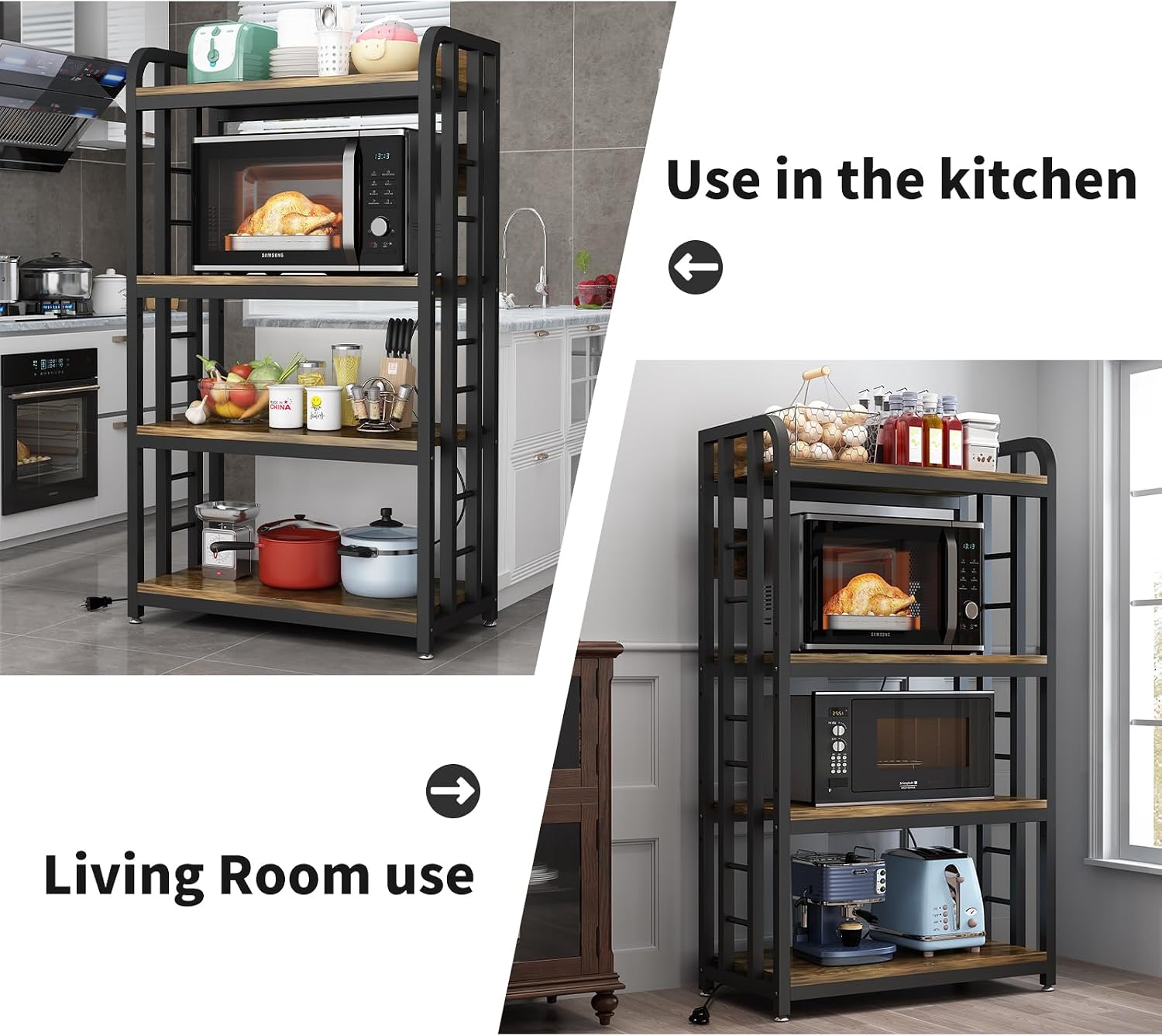 4 Tier Kitchen Bakers Rack Wit - Kitchen Baker ulasan dan harga