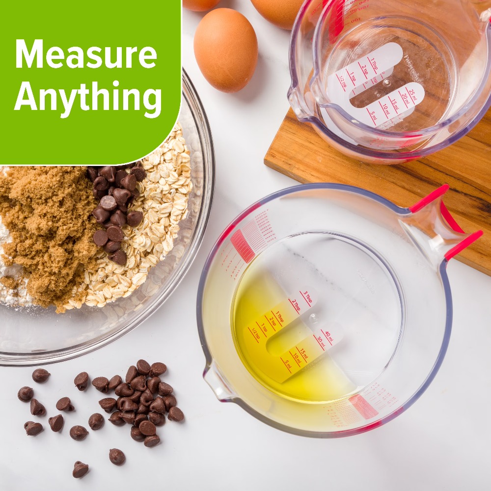 3 Piece Liquid Measuring Cup S - Kitchen Glass Baking Set ulasan dan harga