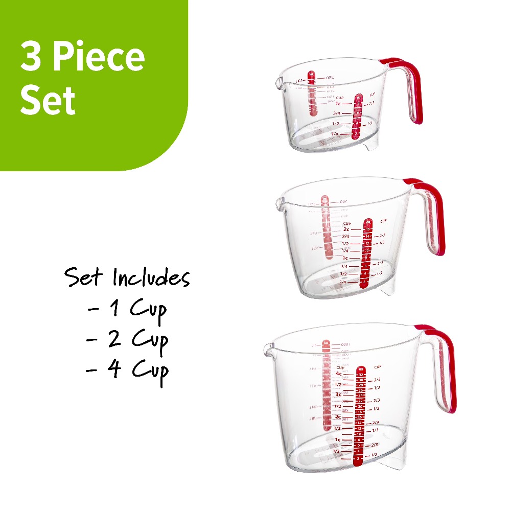 3 Piece Liquid Measuring Cup S - Kitchen Glass Baking Set ulasan dan harga