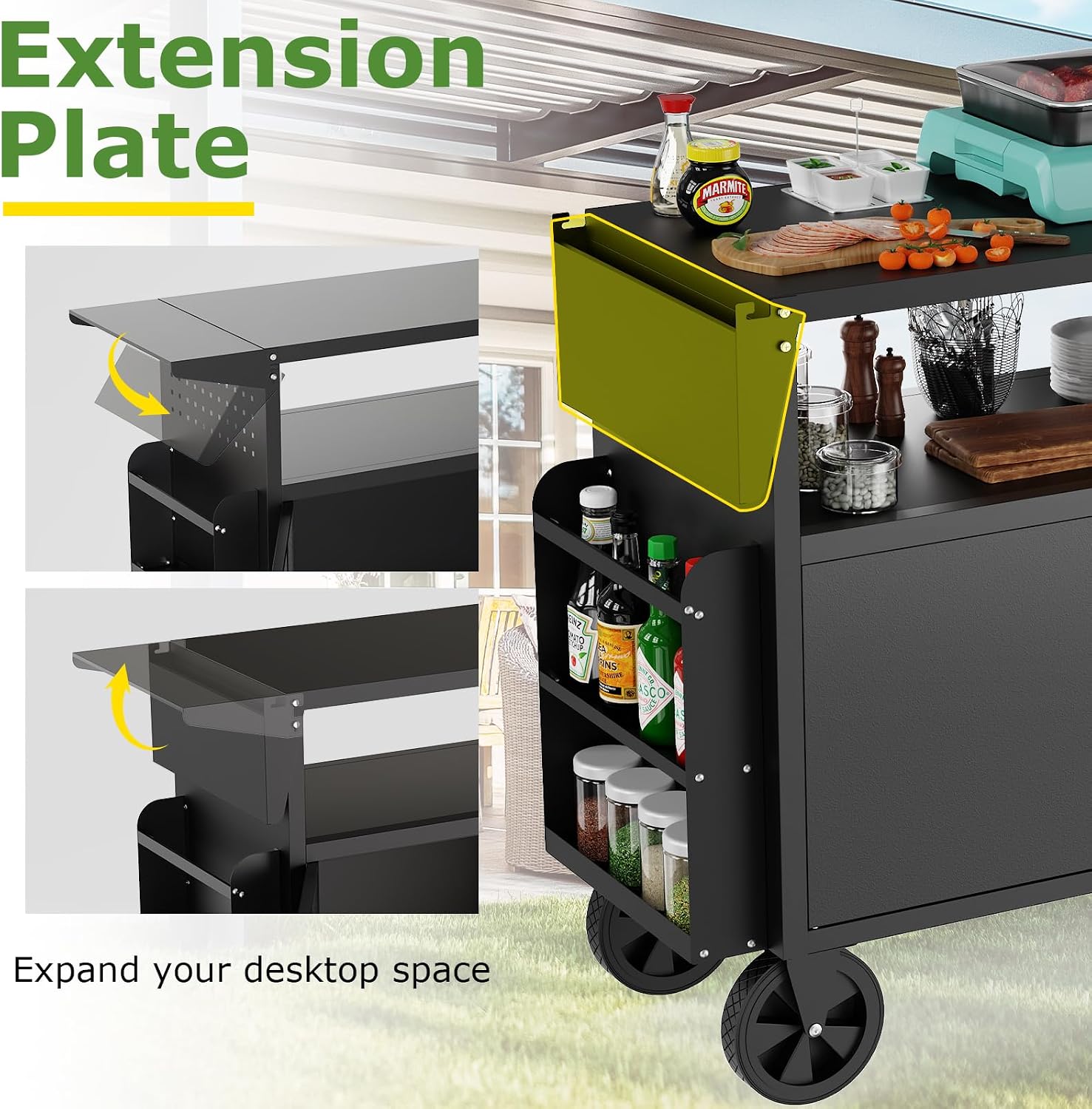 Outdoor Grill Cart Table With  - Kitchen Uncle ulasan dan harga