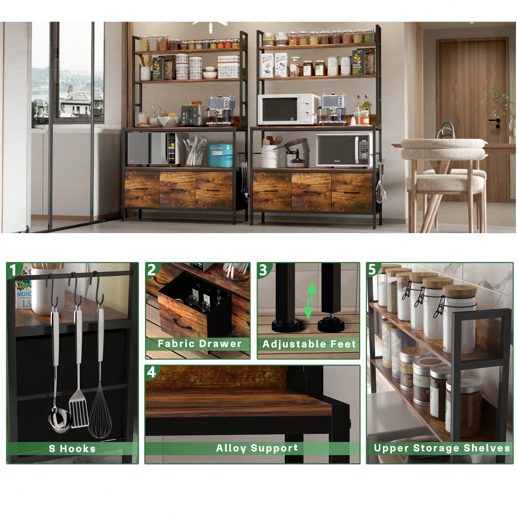Kitchen Bakers Rack With 3 Bas - Kitchen Baker ulasan dan harga