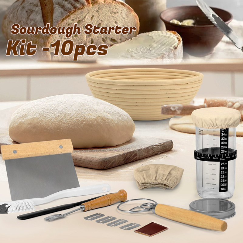 650ml Sourdough Starter Kit Gl - Kitchen Glass Baking Set ulasan dan harga