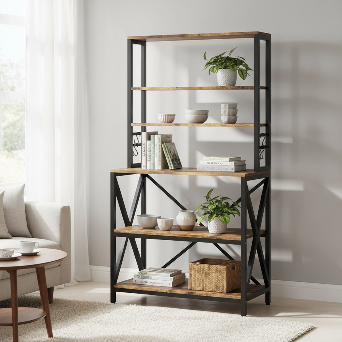 Rustic Brown 6-Tier Kitchen St - Kitchen Baker ulasan dan harga