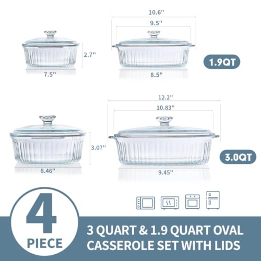 Baking dish set for kitchen us - Kitchen Glass Baking Set ulasan dan harga