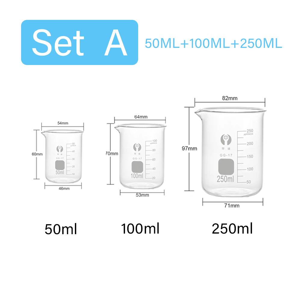 3pcs/Set Glass Measuring Cup S - Kitchen Glass Baking Set ulasan dan harga