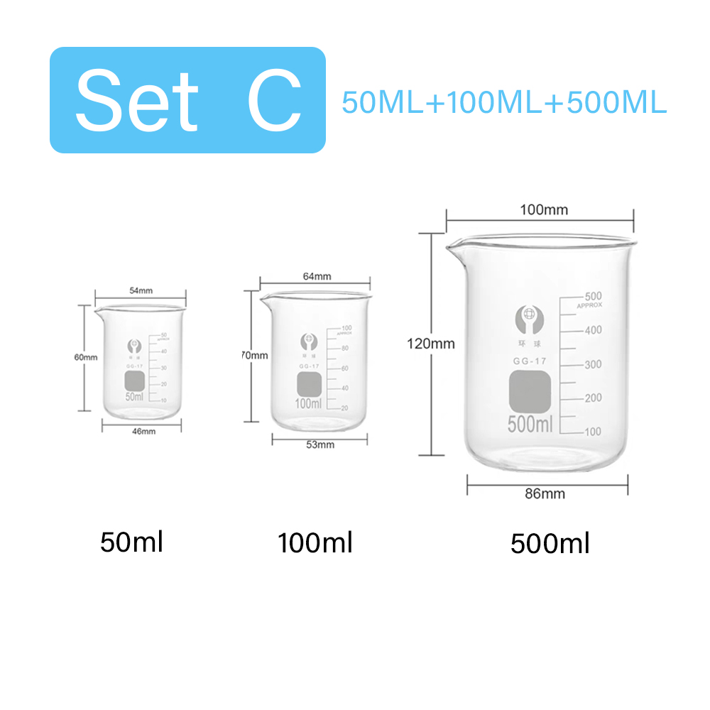 3pcs/Set Glass Measuring Cup S - Kitchen Glass Baking Set ulasan dan harga