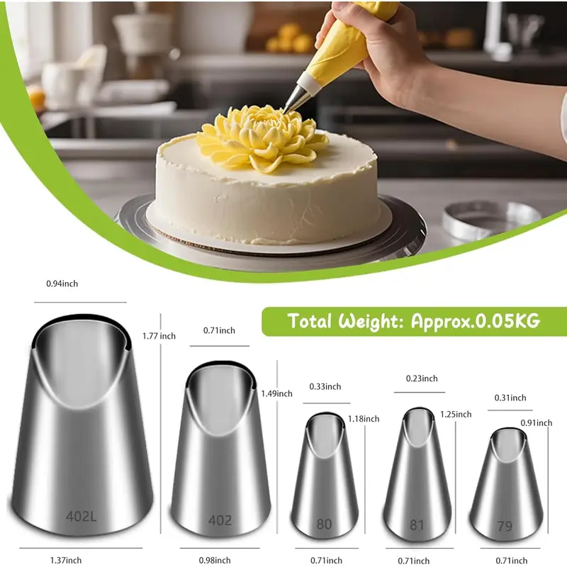 5PCS Stainless Steel Piping No - Kitchen Baking Decor ulasan dan harga