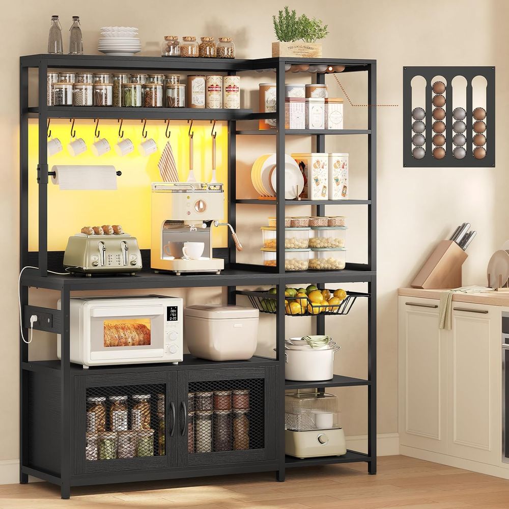 Bakers Rack with Power Outlet  - Kitchen Baker ulasan dan harga