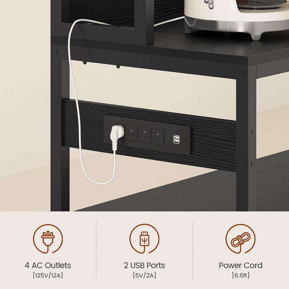 Bakers Rack with Power Outlet  - Kitchen Baker ulasan dan harga