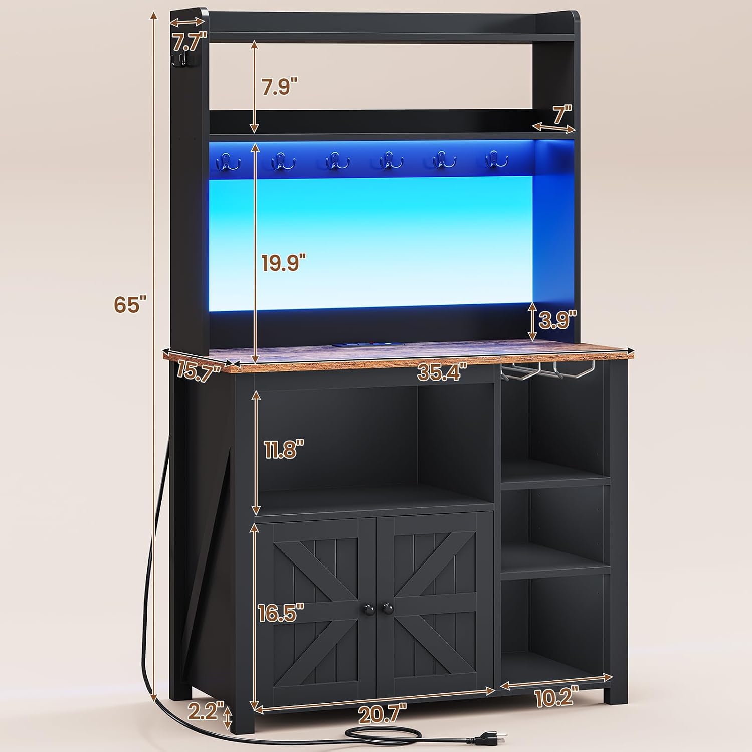 35.4 inch Coffee Bar Cabinet,  - Kitchen Baker ulasan dan harga