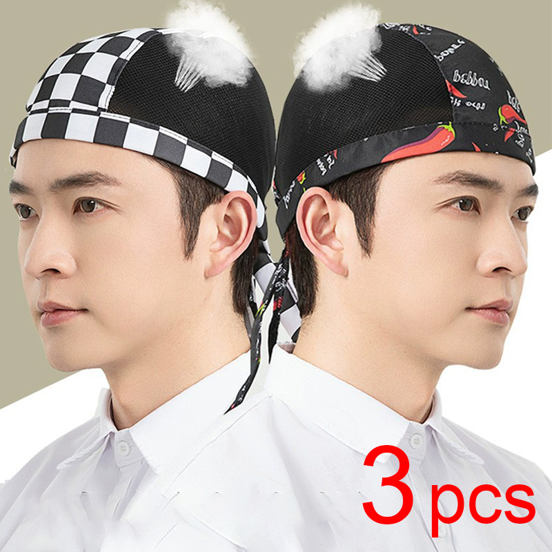 Breathable Mesh Cook Hat 3pcs  - Kitchen Baker ulasan dan harga