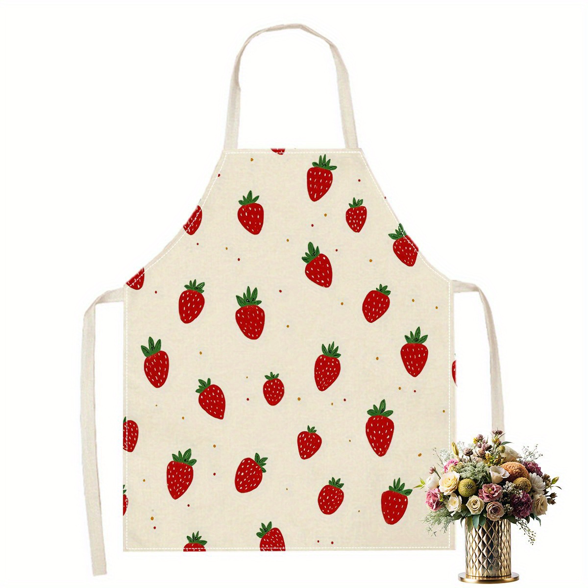 1pc Strawberry Apron Fruit Pat - Baking Kitchen For Kids ulasan dan harga