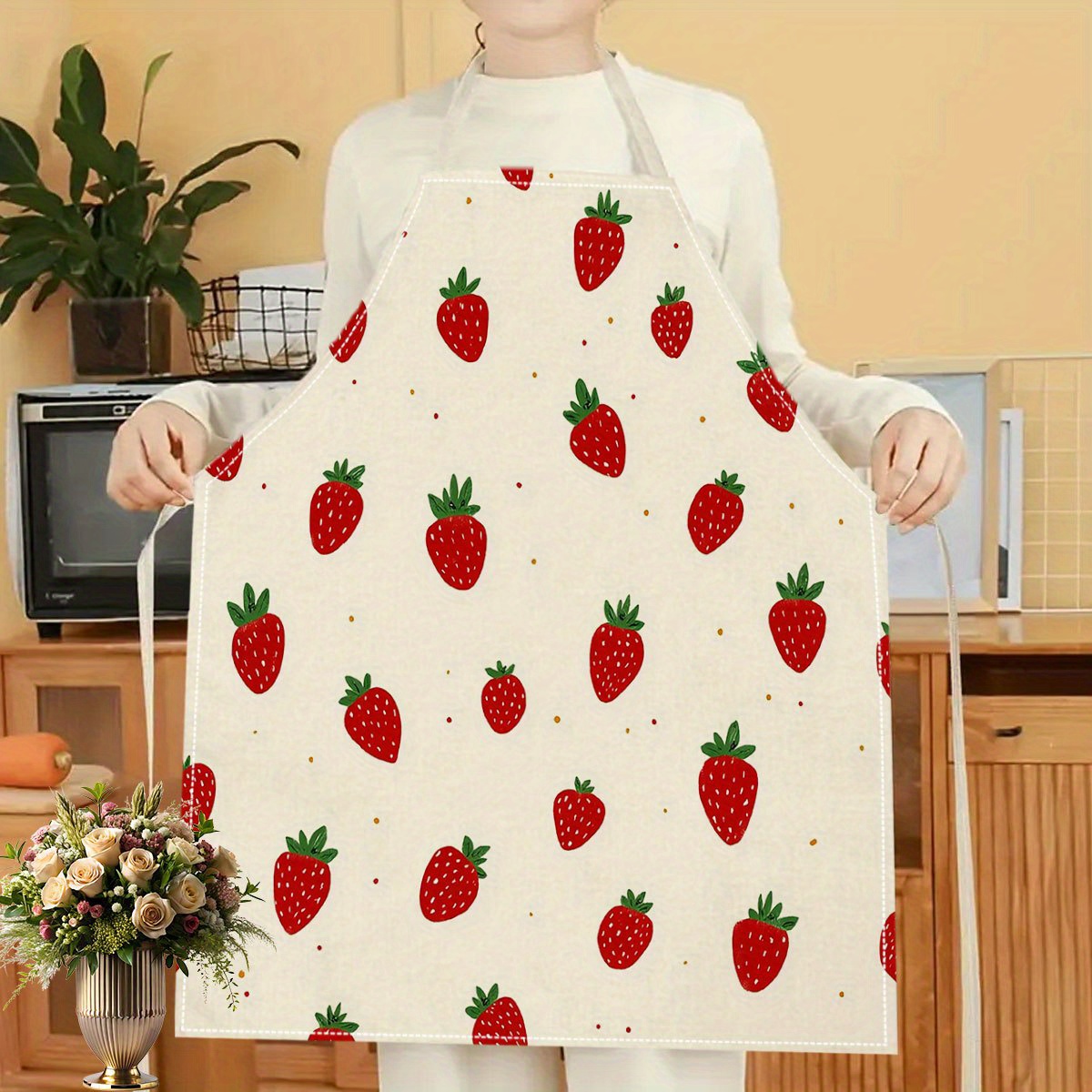 1pc Strawberry Apron Fruit Pat - Baking Kitchen For Kids ulasan dan harga