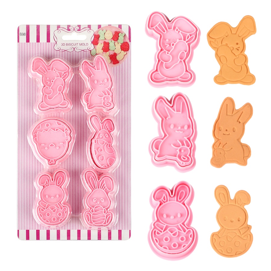 6pcs/Set Easter Bunny Cookie C - Kitchen Baking Decor ulasan dan harga