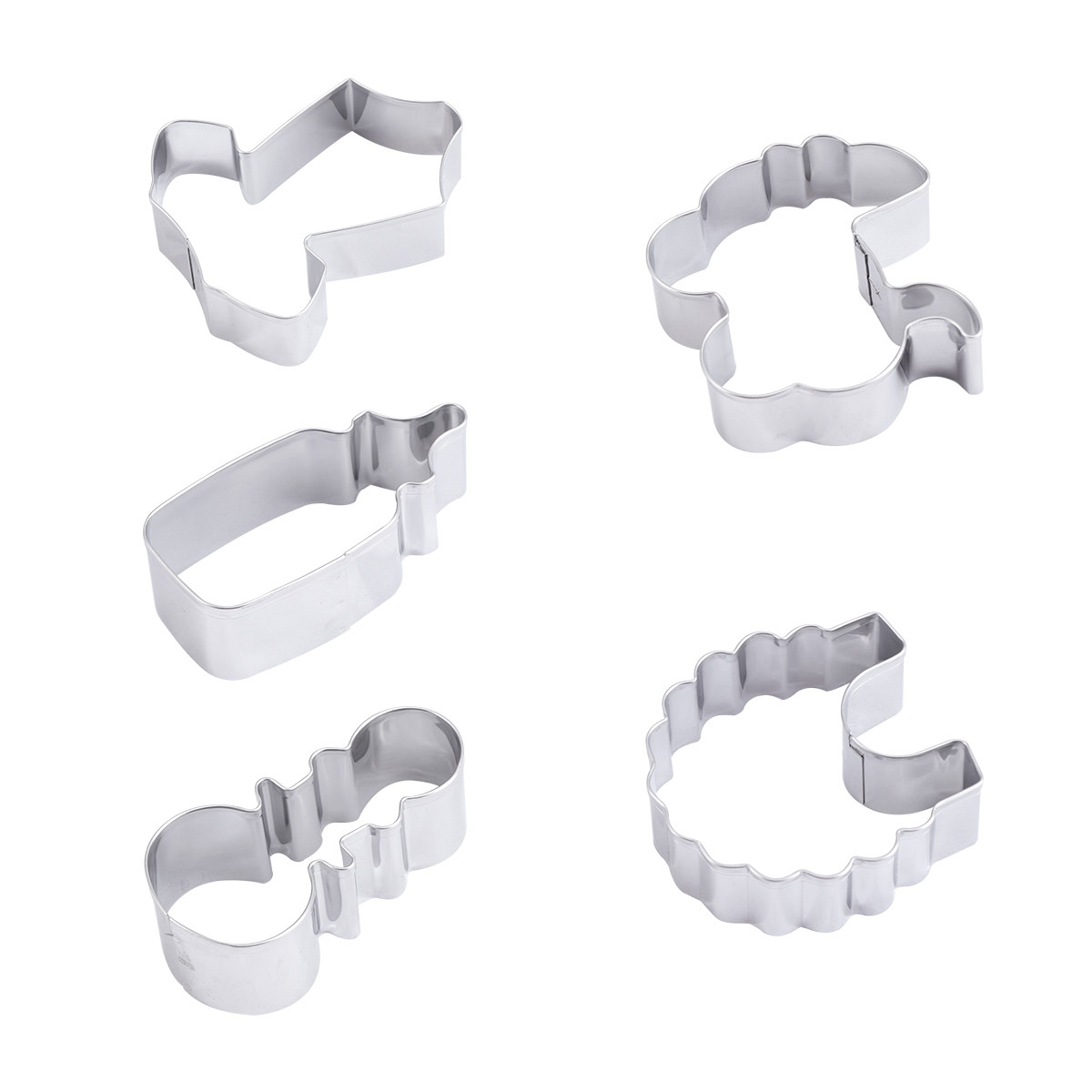 5Pcs Cookie Cutter Set Stainle - Baking Kitchen Diy ulasan dan harga