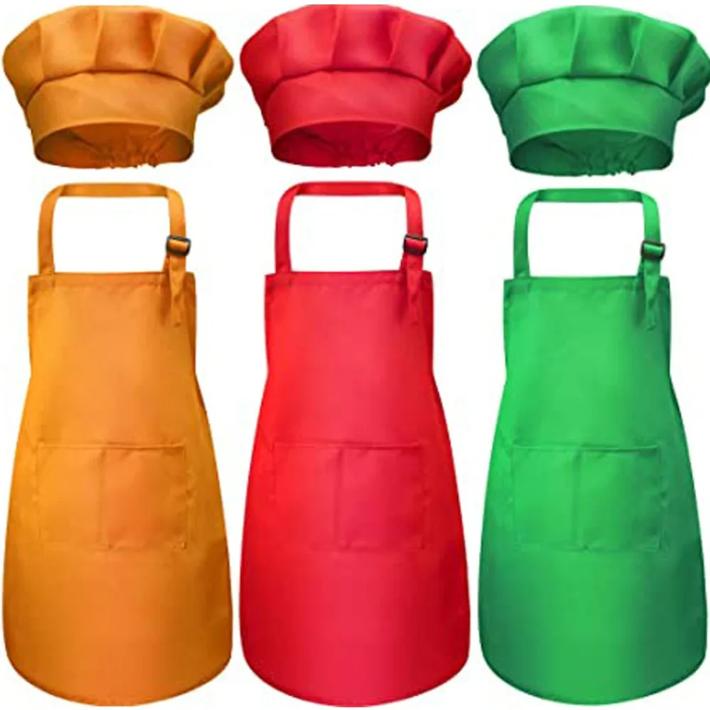 Children Chef Apron Front Pock - Baking Kitchen For Kids ulasan dan harga