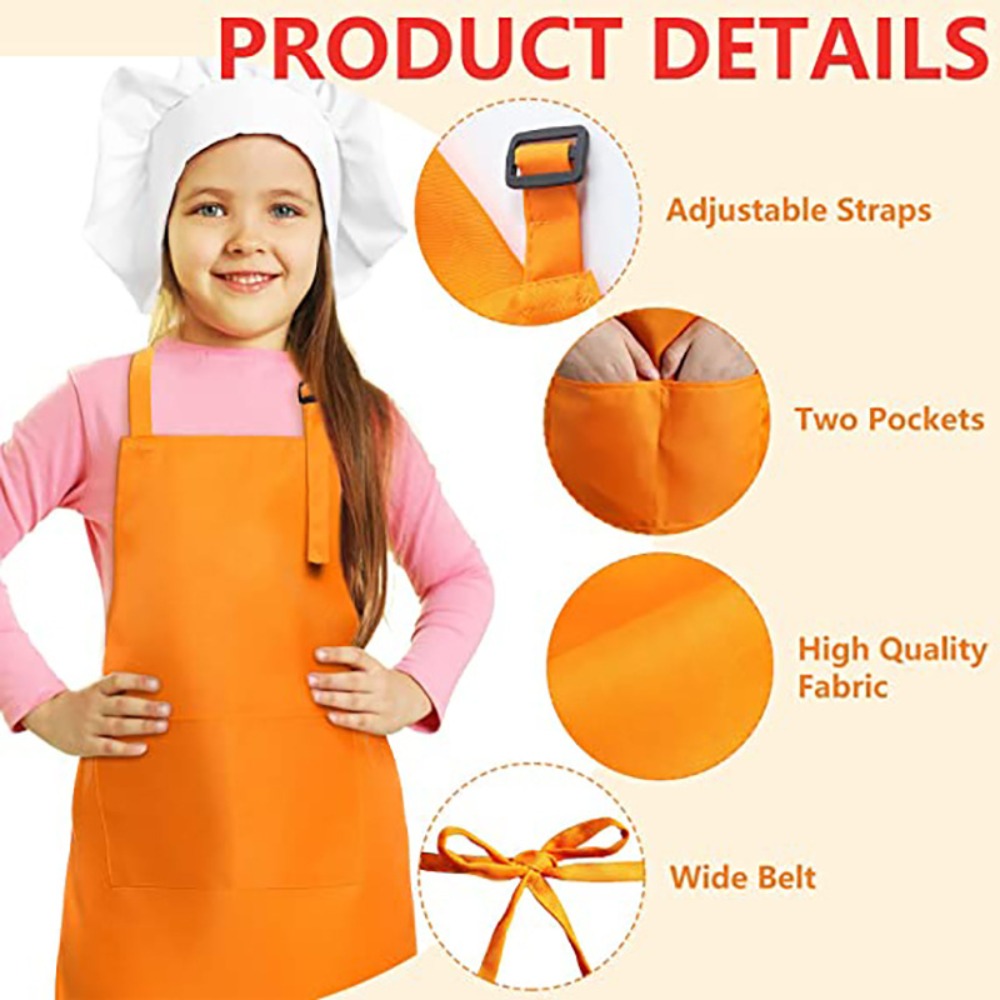 Children Chef Apron Front Pock - Baking Kitchen For Kids ulasan dan harga