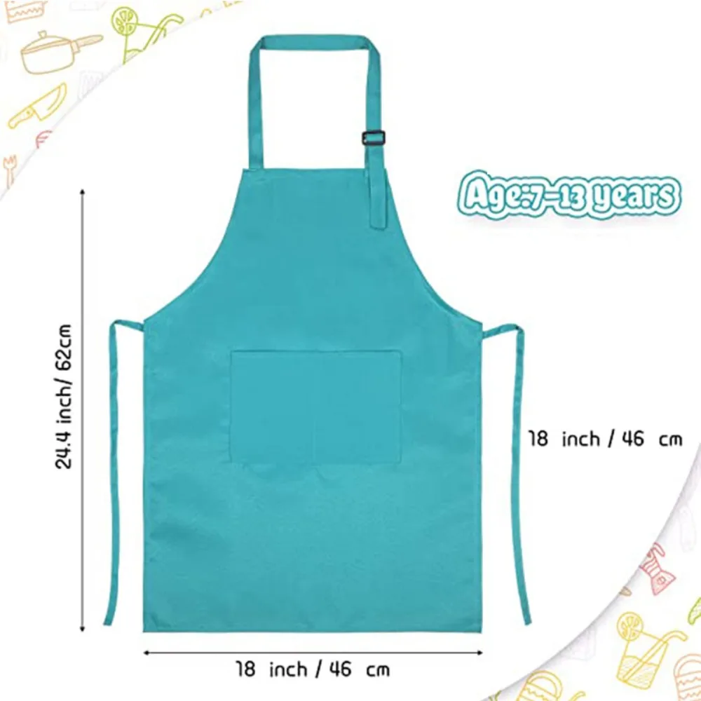 Children Chef Apron Front Pock - Baking Kitchen For Kids ulasan dan harga