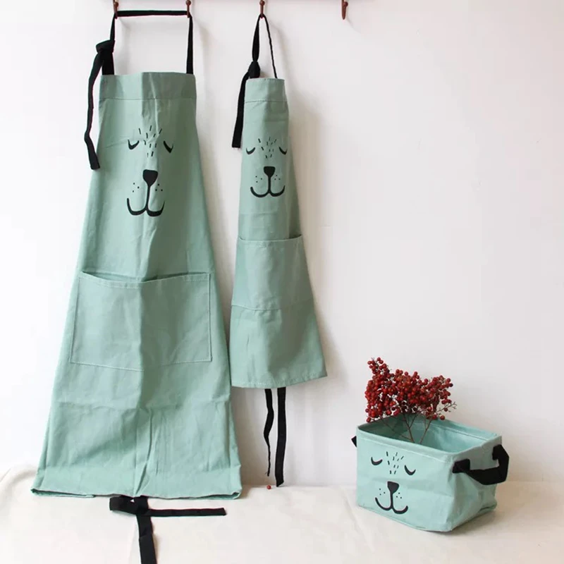 Cartoon Bear Kids Adult Aprons - Baking Kitchen For Kids ulasan dan harga