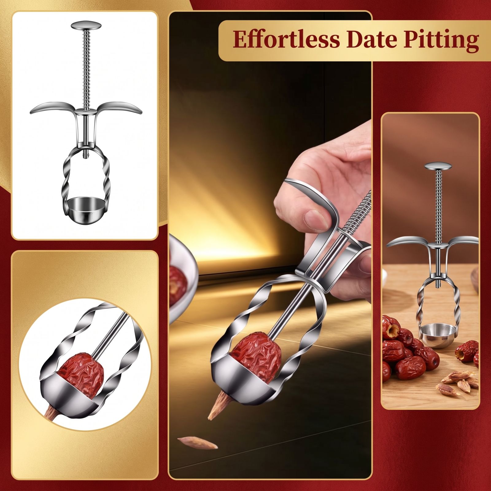Stainless Steel Red Date Pitte - Kitchen Tools In Baking ulasan dan harga