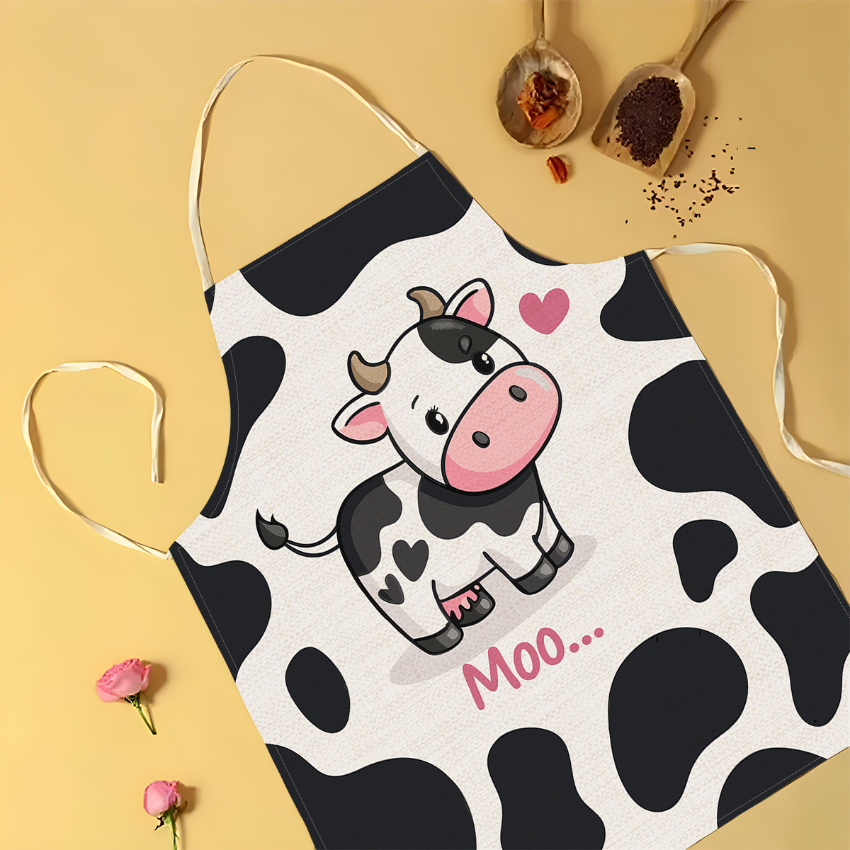1pc Cute Cartoon Cow Print Kit - Baking Kitchen For Kids ulasan dan harga
