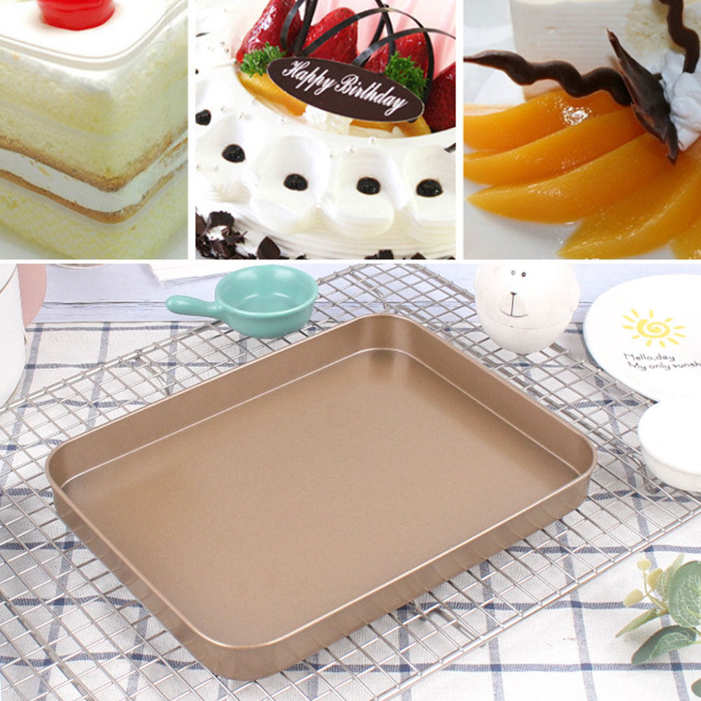 Carbon Steel Rectangular Cake  - Kitchen Baking Tray ulasan dan harga